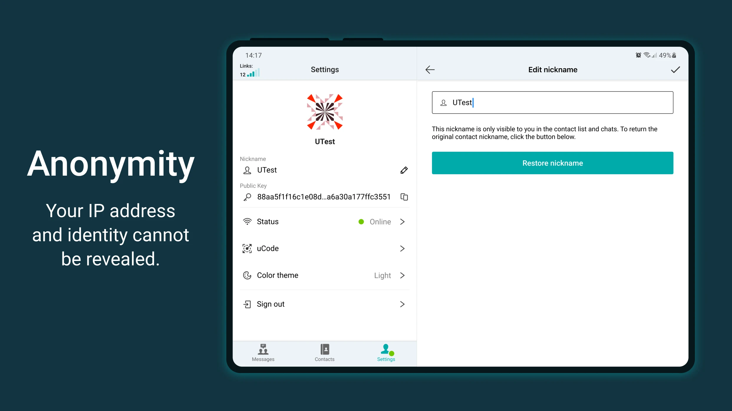 Utopia — Private Messenger screenshot