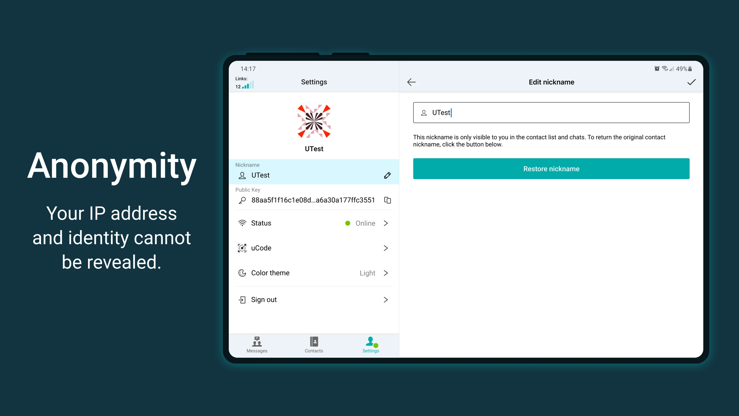Utopia — Private Messenger screenshot