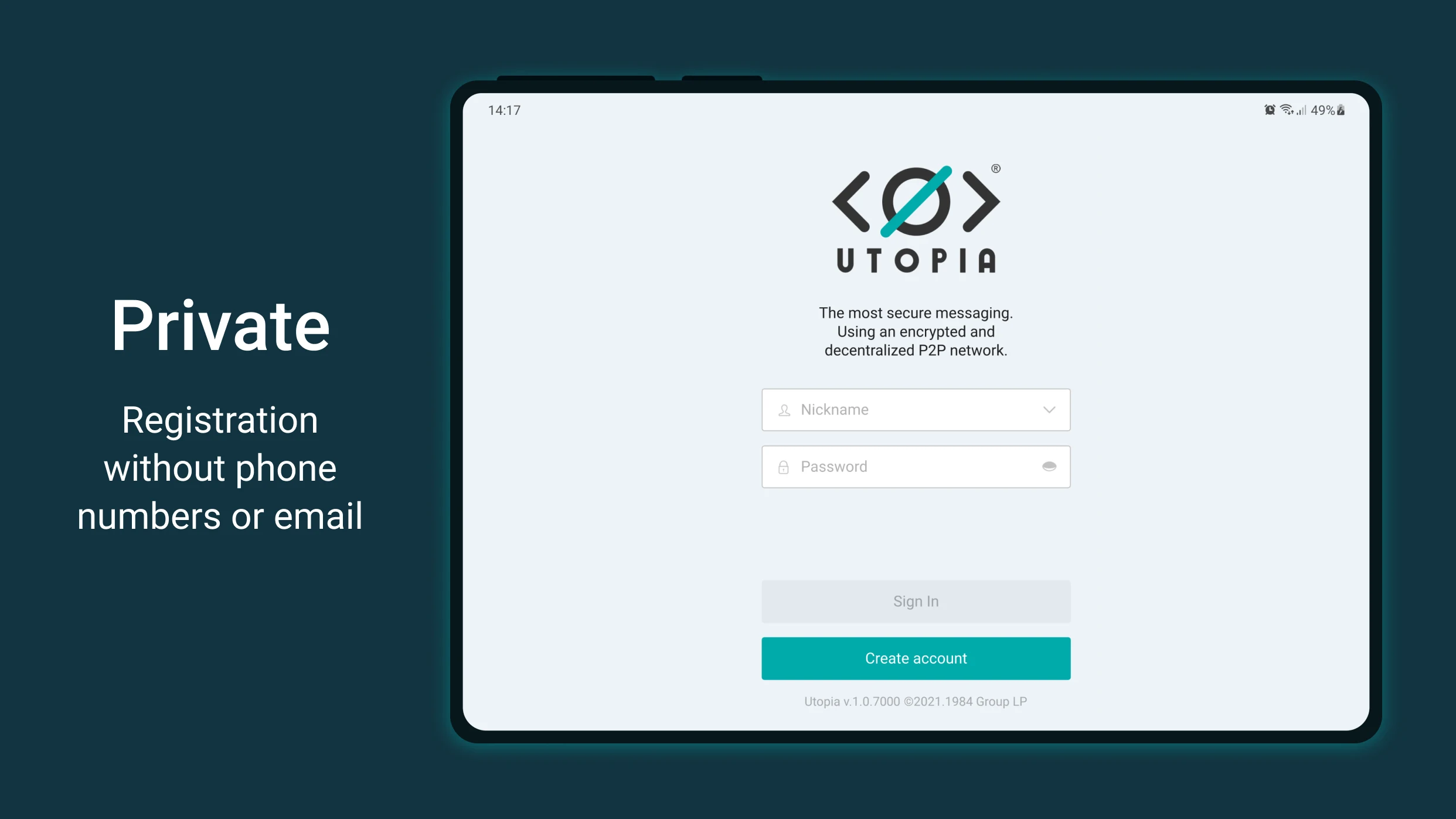 Utopia — Private Messenger screenshot