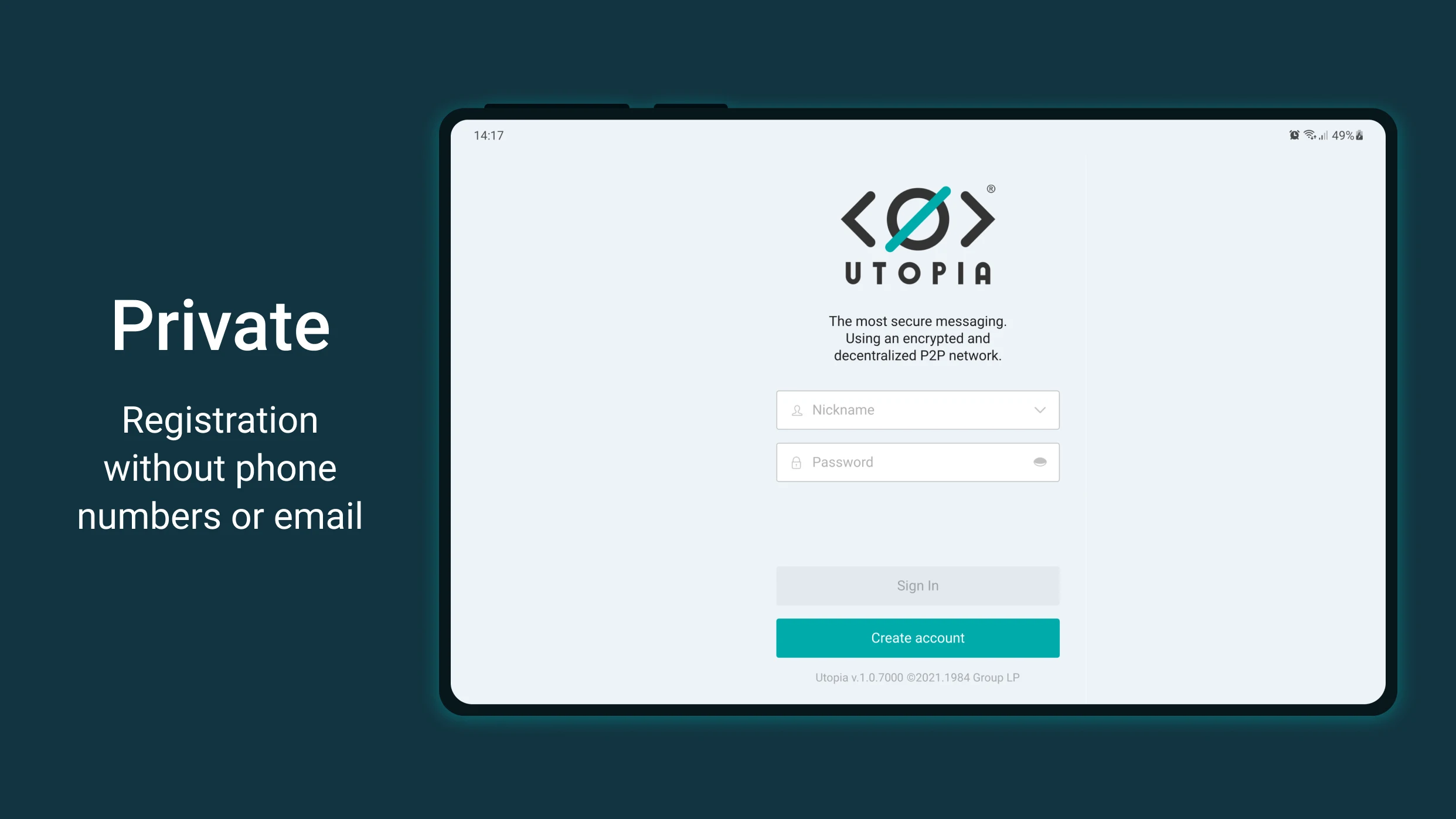 Utopia — Private Messenger screenshot